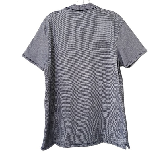 Scotch & Soda Cotton Stripe Navy Short Sleeve Polo Shirt - Picture 2 of 6